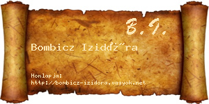 Bombicz Izidóra névjegykártya